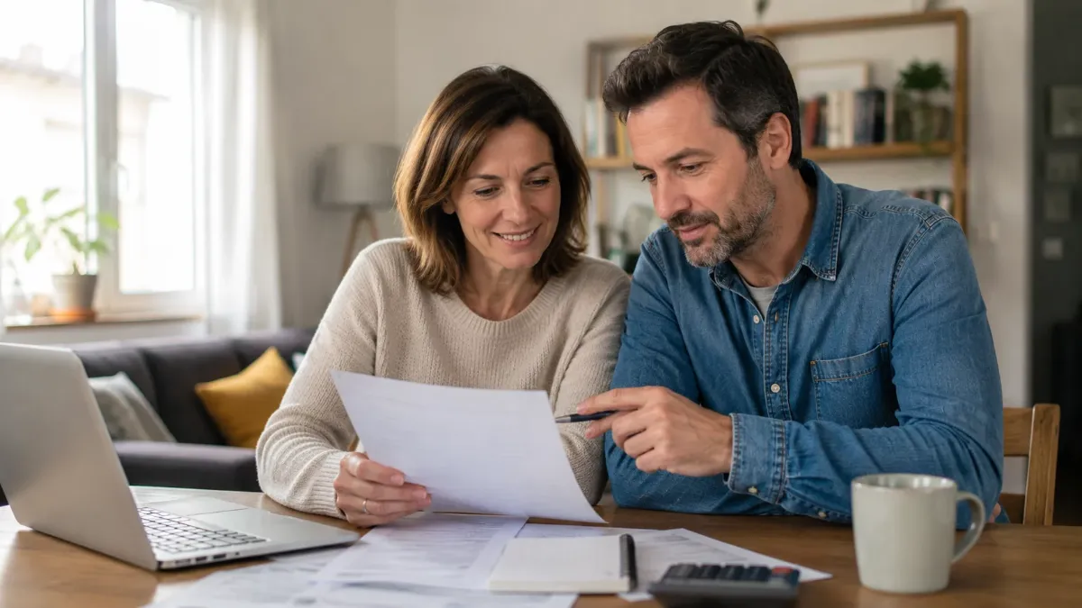 Couple de propriétaires qui fait le point sur ses crédits à la maison